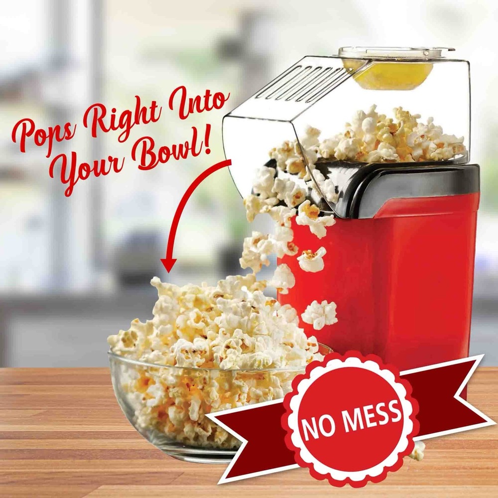 BRENTWOOD PC-486R 8-CUP HOT AIR POPCORN MAKER, RED - Picture 4 of 13